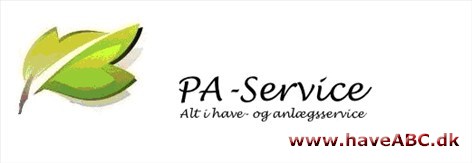 PA-Service Beplantning
Anlæg af græsplæne
Beskæring og fældning af træer og buske
Ny anlæg og renovering af flisebelægning